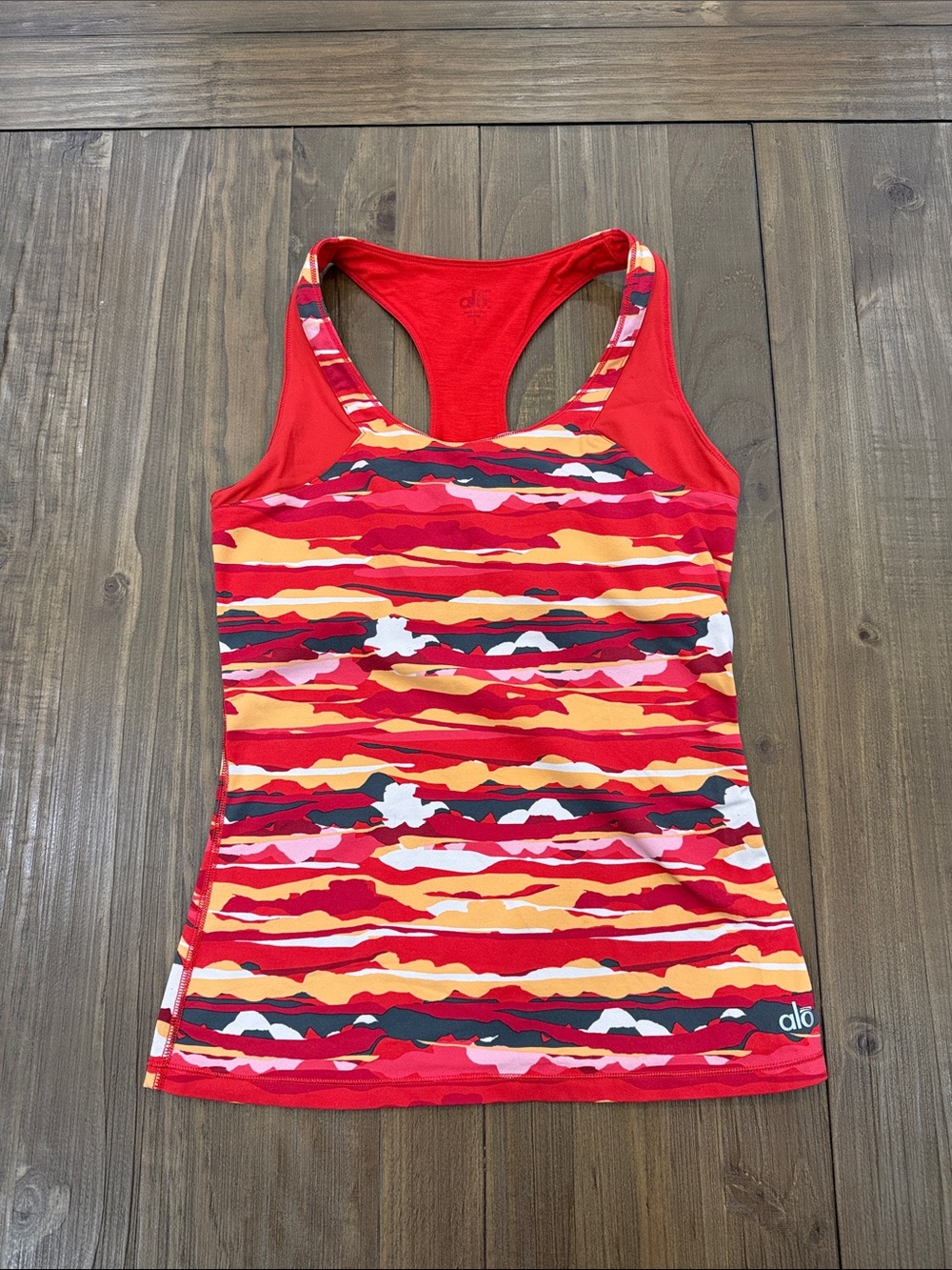 ALO PAINT STROKE PRINT TANK TOP TANGO RED